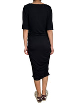 Vestido Midi Con Cuello Redondo