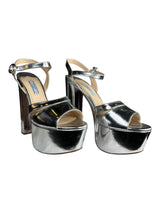 Sandalias Platform Silver Metallic