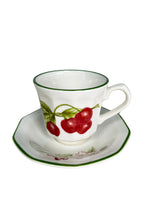 Set 4 Tazas Pequeñas Inglesas Borde Verde