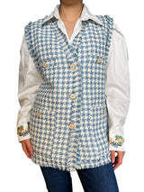 Blazer pied de poule sin mangas