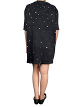 Vestido Negro Aplicaciones Brillo