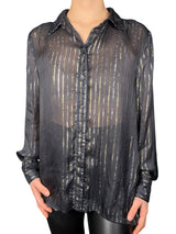 Blusa Translúcida Rayas Lurex