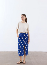 Falda Lápiz Recogida Algodón Ikat