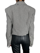 Blazer Crop Pied de Poule