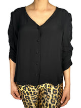 Blusa Mangas Fruncidas