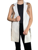 Blazer Sin Mangas Bordado Jacquard