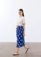 Falda Lápiz Recogida Algodón Ikat