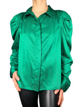 Blusa Seda Mangas Abullonadas