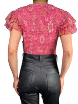 Crop Top con Mangas de Vuelo