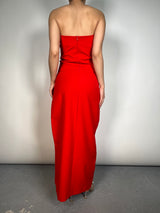 Vestido Strapless Plumas