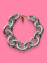 Collar Eslabón Plateado Metallic