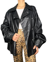 Chaqueta Cuero Cruzada