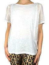 Polera Mangas de Organza Traslúcida