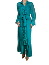 Vestido Seda Turquesa