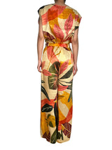 Set Floreado Naranja Con Amarillo