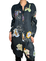 Blusa Azul Estampada