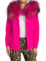 Sweater Fucsia Cuello Piel de Zorro