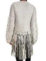 Chaqueta Macramé Aurora Cuero