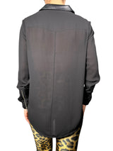 Blusa Cuello Cuero