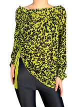 Sweater Green Animal Print