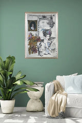 Canvas Impresa El Perro El Gato Y Las Flores