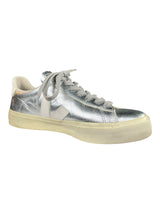 Zapatillas Cuero Plateado