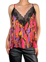 Top Estampado Detalle Encaje