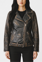 Chaqueta Tipo Biker Cuero