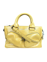 Cartera Tote Pocket Mediano Amarillo Topacio Cuero