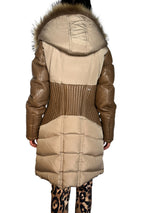 Parka Mangas de Cuero Cuello Mapache