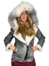 Chaqueta Cuero Y Piel de Zorro