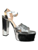 Sandalias Cuero Plateadas