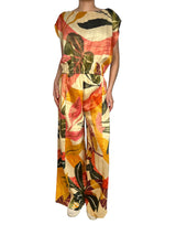 Set Floreado Naranja Con Amarillo