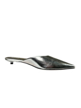 Mules Cuero Plateadas