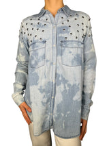 Blusa Denim Tachas