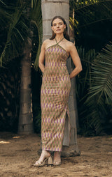 Vestido Halter Lurex