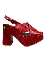 Sandalias Cuero Rojo