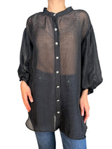 Blusa Traslúcida Botones Brillos