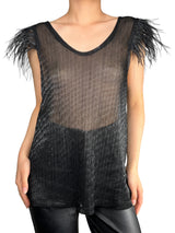 Polera Traslúcida Plumas