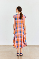 Vestido Suelto Cuadros Lino