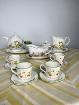 Set 4 Tazas Pequeñas Inglesas Borde Verde