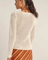 Sweater Seashell Tie Front Top
