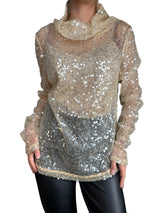 Blusa Traslúcida Lentejuelas