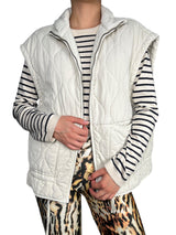 Chaqueta Acolchada Sin Mangas Crema