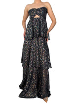 Vestido Seda Fibras Metalizadas