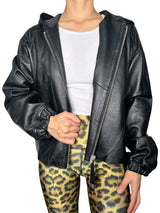 Chaqueta Cuero Hoodie Pop