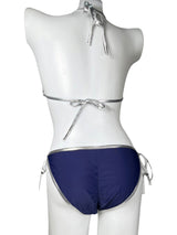 Bikini Triángulo Tiras Plateadas