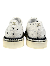 Zapatillas Tweed con Perlas