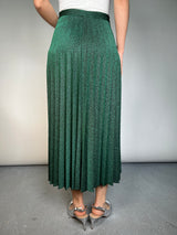 Falda Plisada Verde Metalizada
