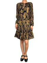 Vestido Jacquard Fibras Metalizadas